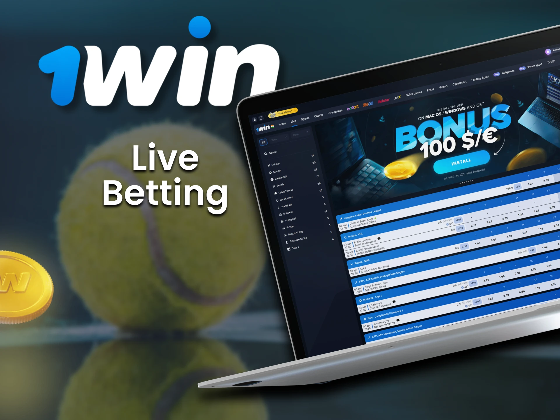 Place bets during the match in the 1Win live mode.