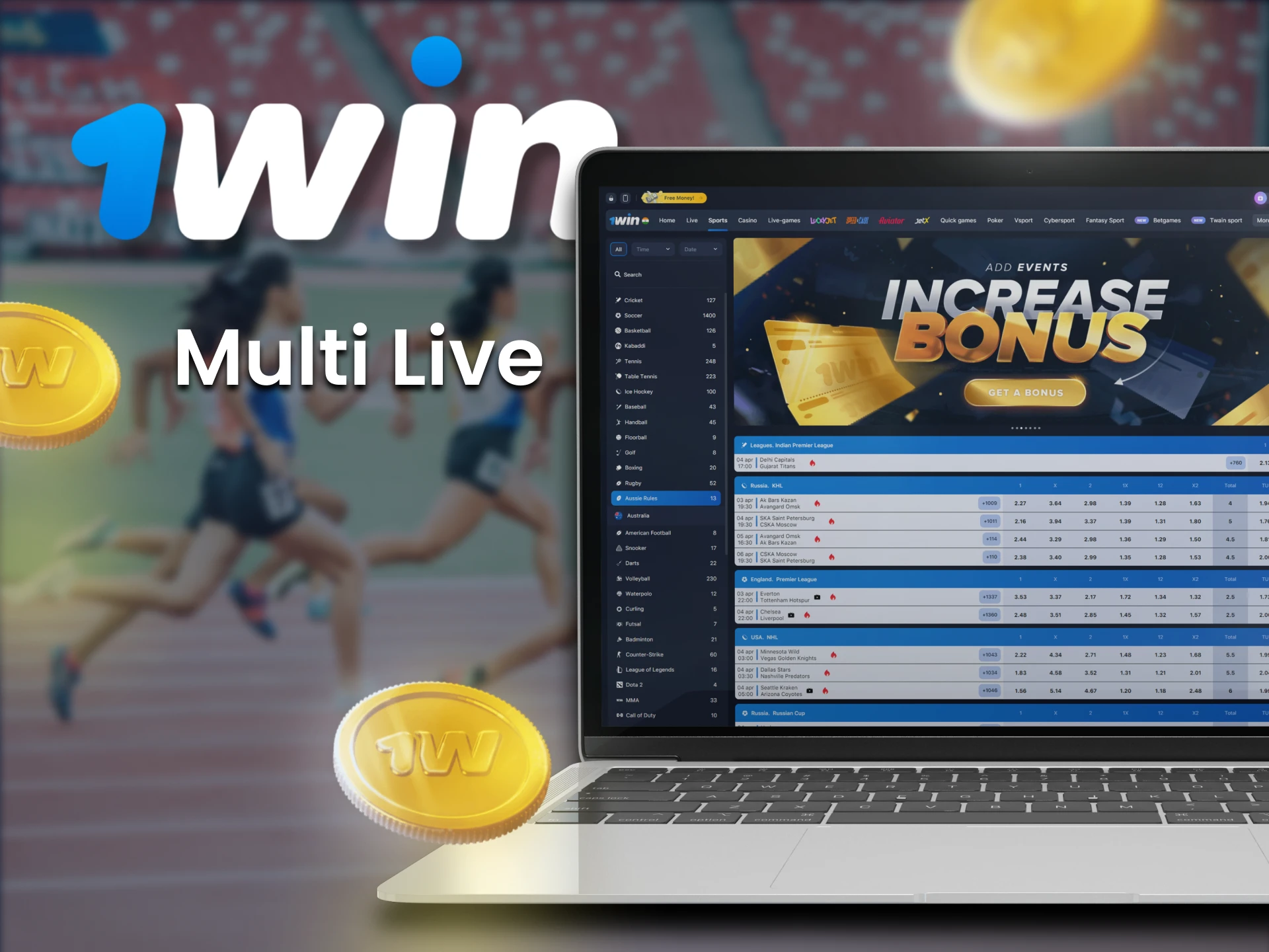 Try multi live betting at 1Win if you like to watch several matches.