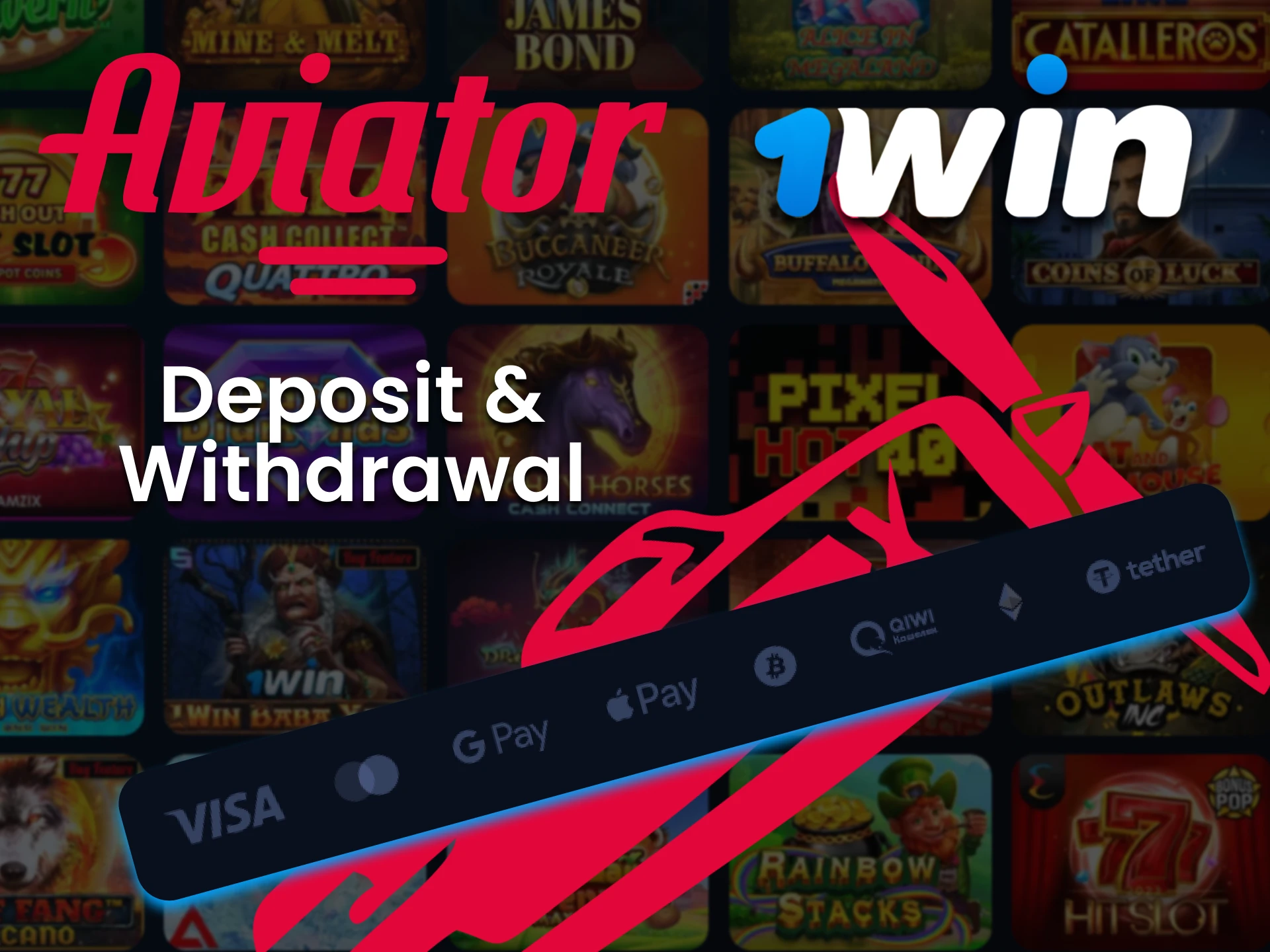 Deposit and withdraw funds in the game Aviator at 1win.