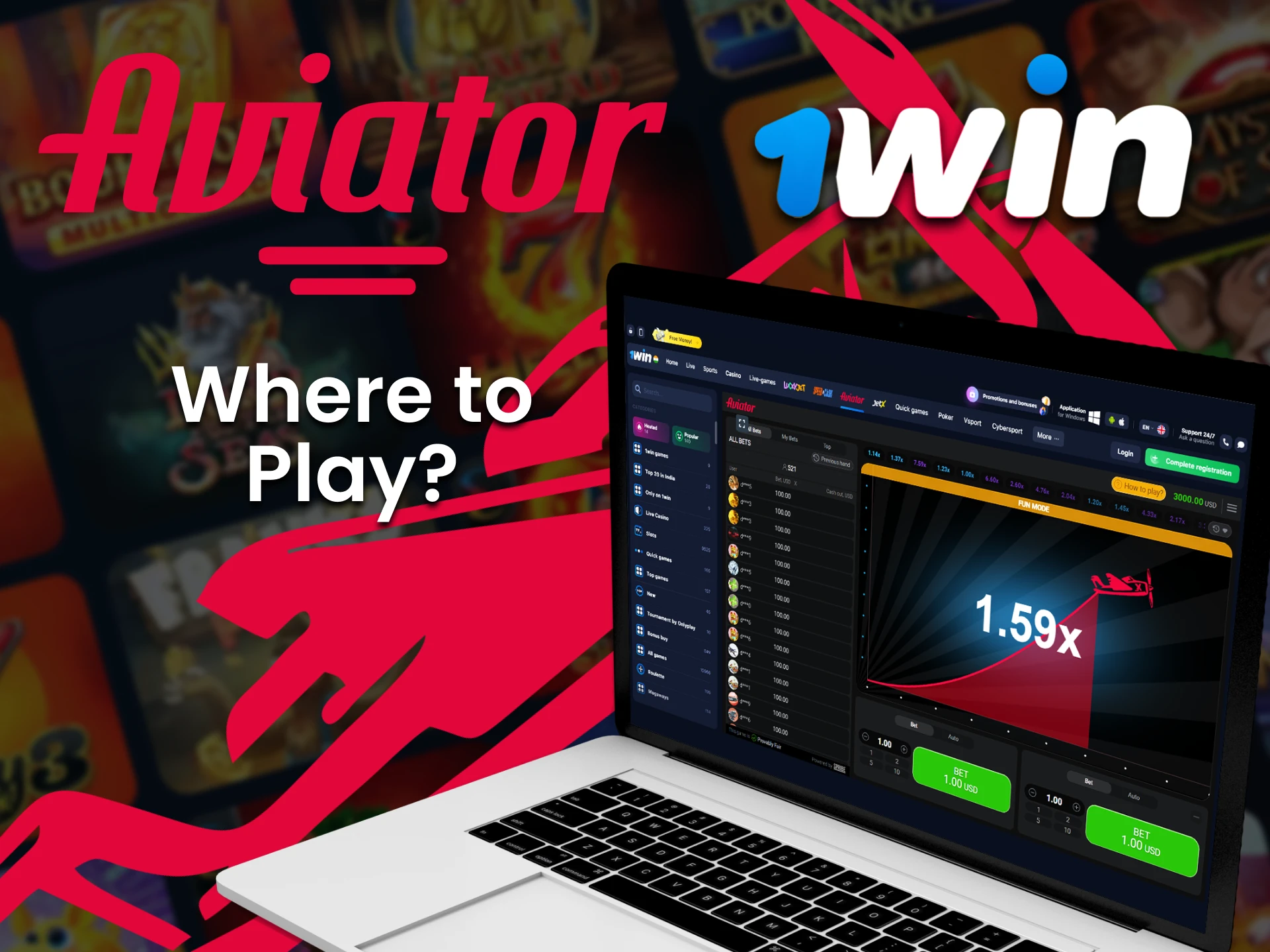 You can play Aviator on the 1Win website or in the app for Android and iOS.