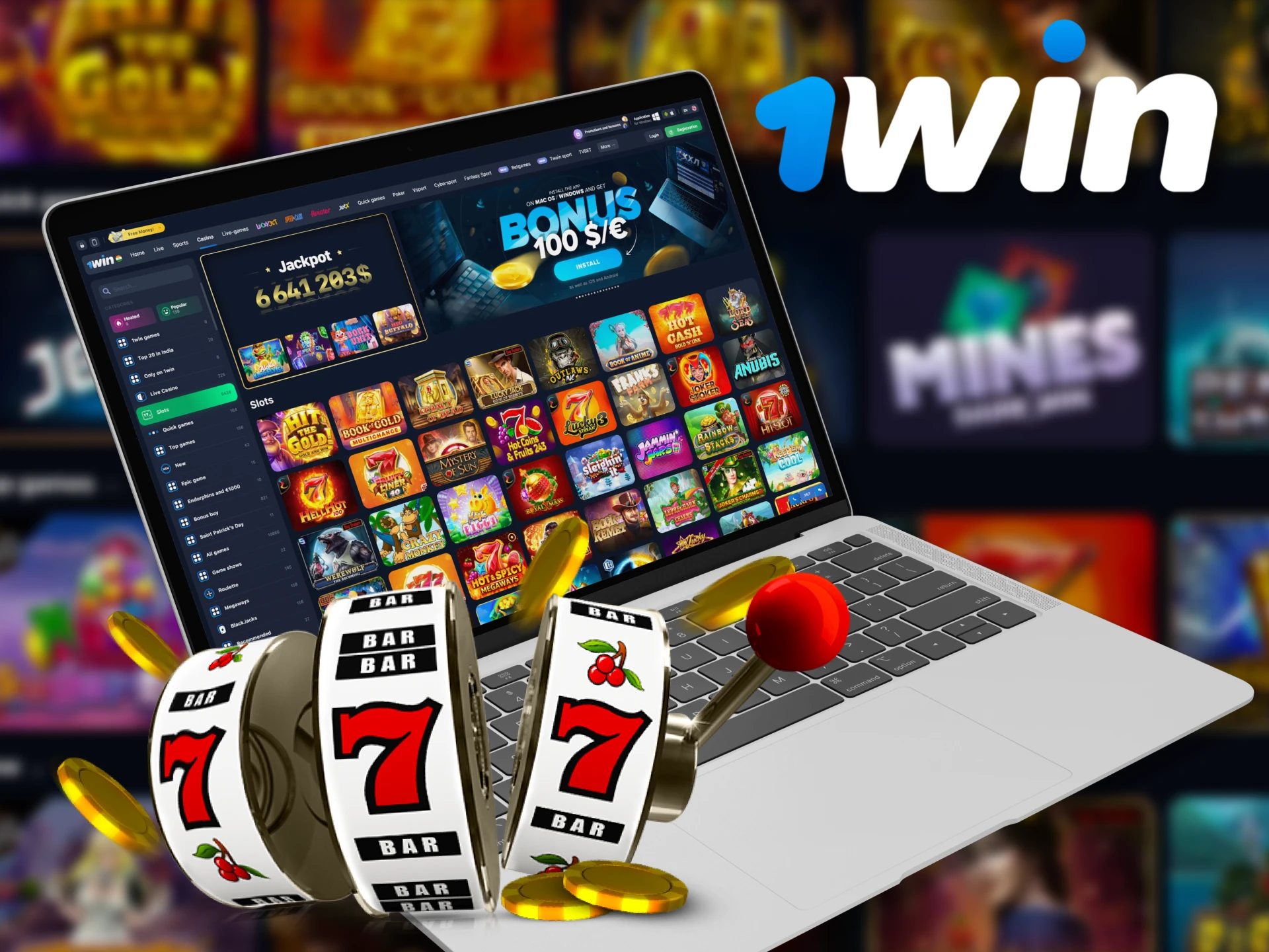 Play slots from well-known providers at the 1win casino.