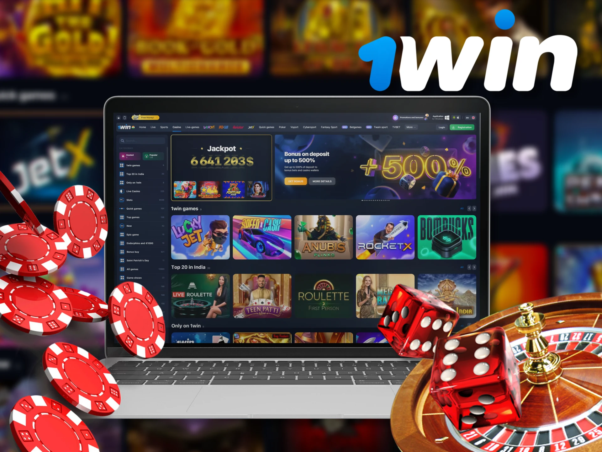 Register and make a deposit to start playing 1win casino games.