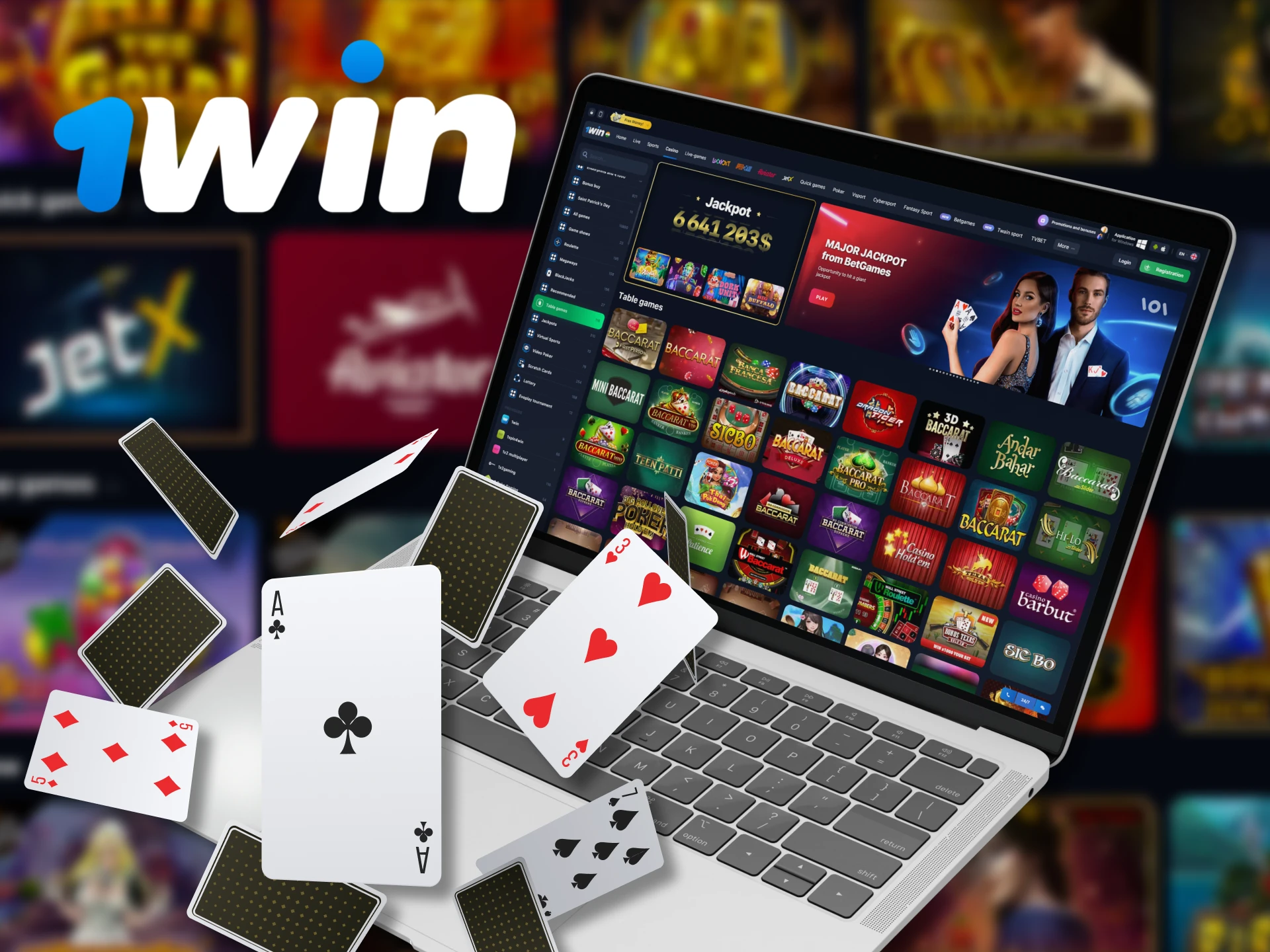 Play the most popular table games at 1win casino and win big.