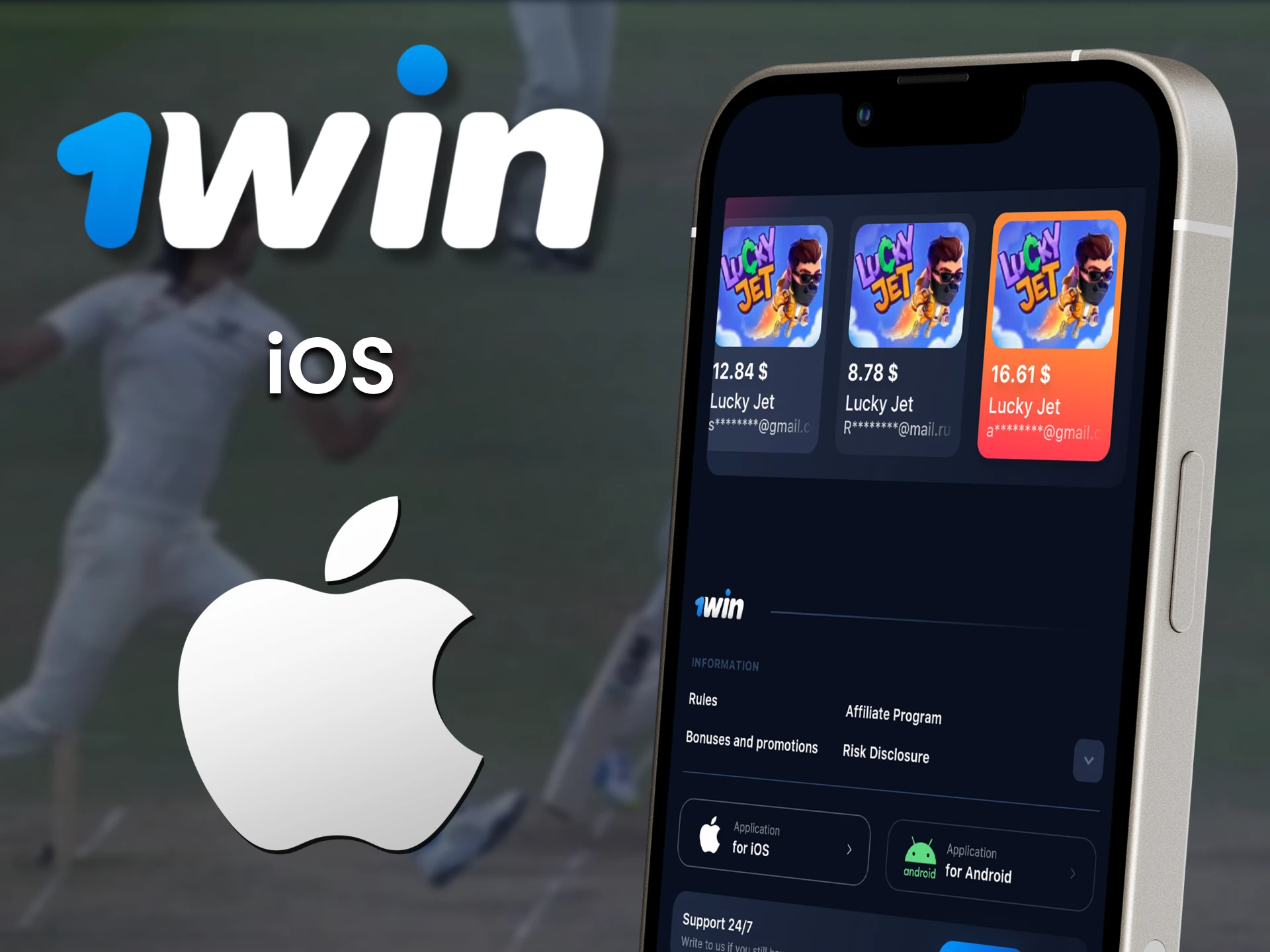 Download the setup file and Install 1win app on your iOS device.
