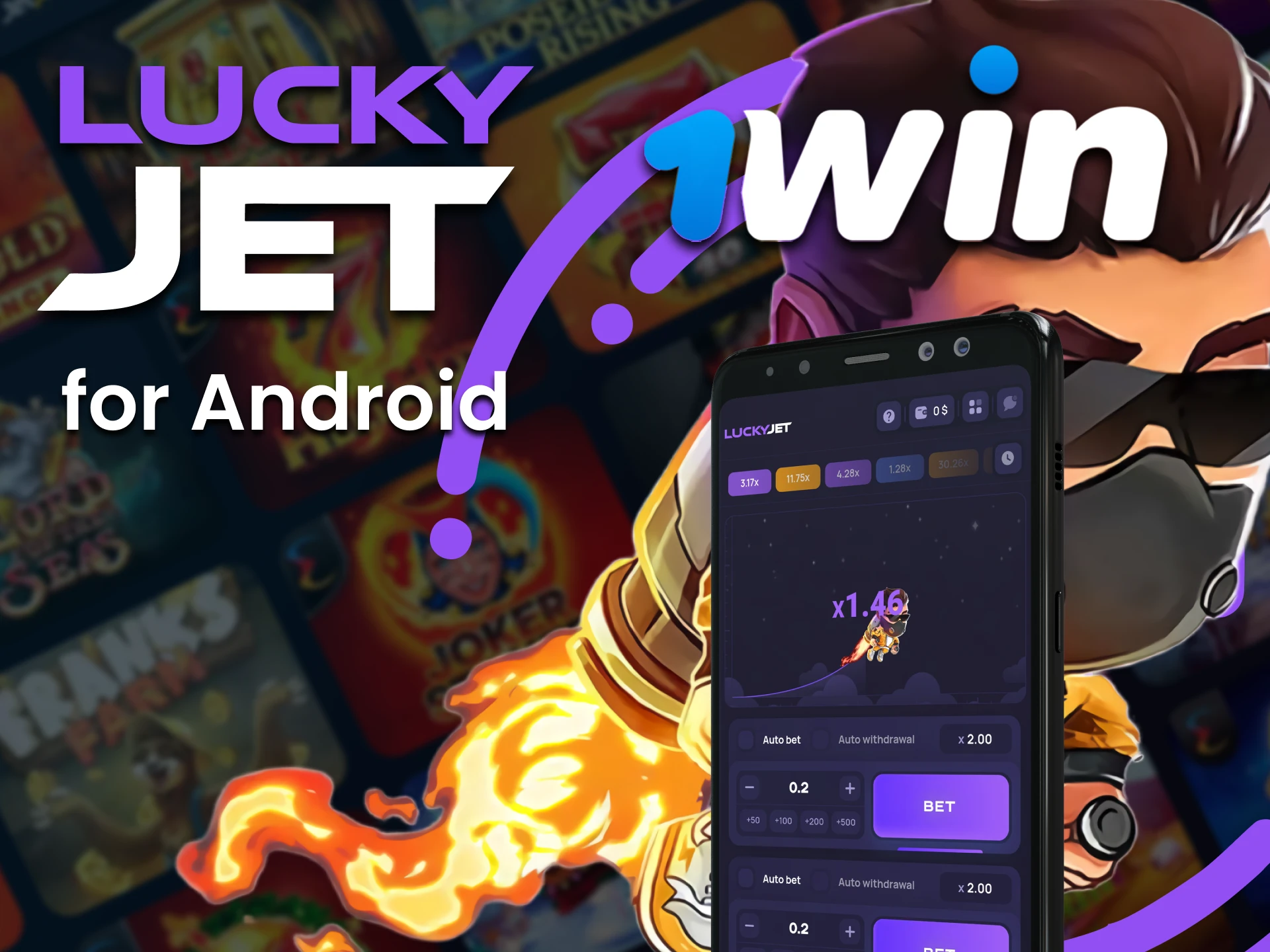 Download the 1Win app to play Lucky Jet on your Android device.