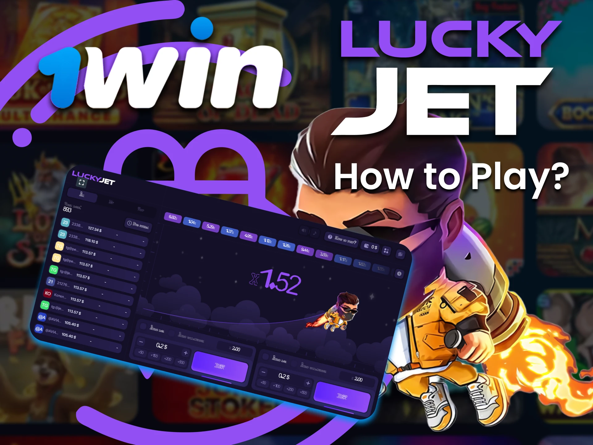 Choose the game Lucky Jet in the right section on 1win.
