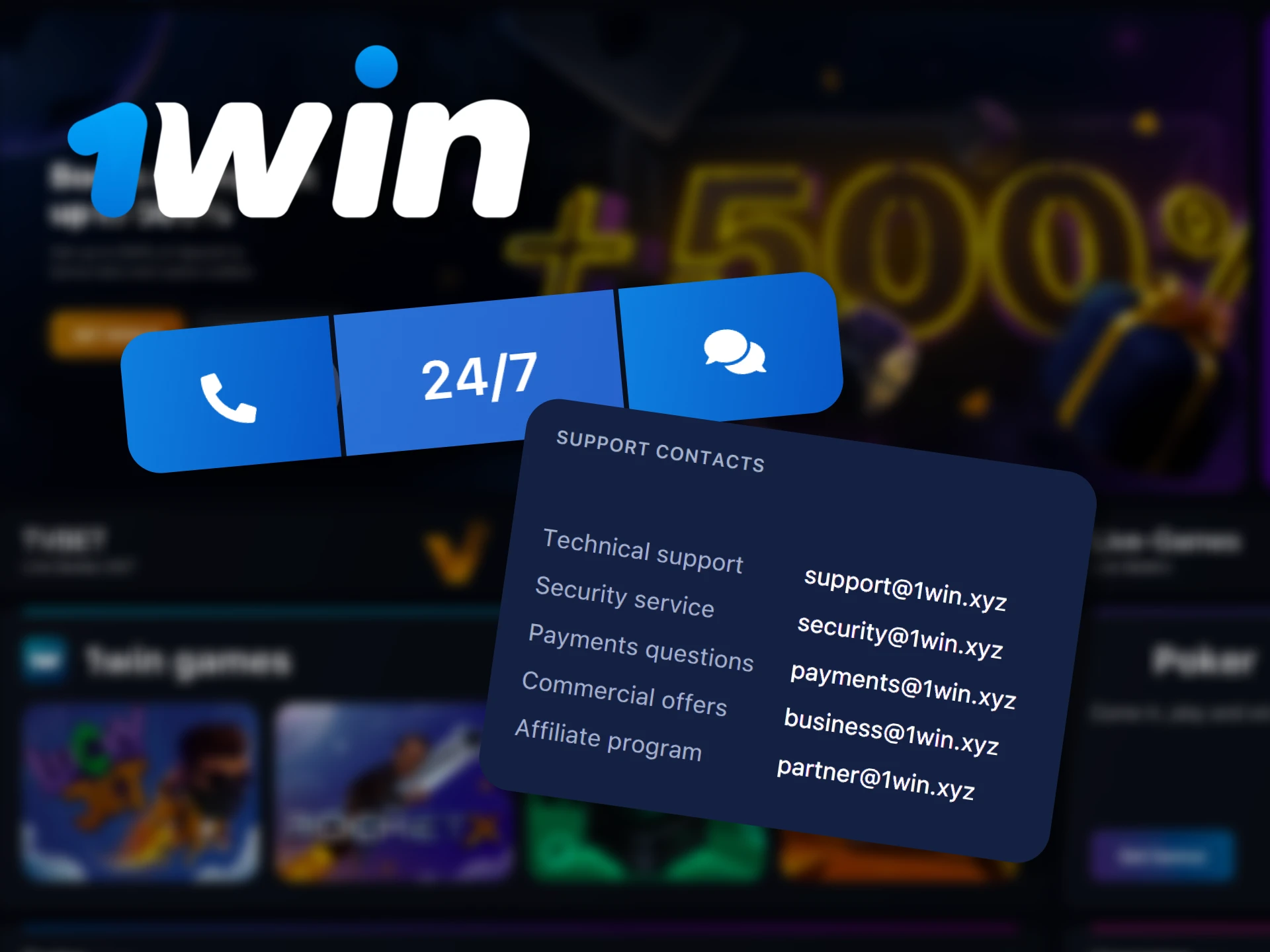 At 1win you can always get support by sending an email.