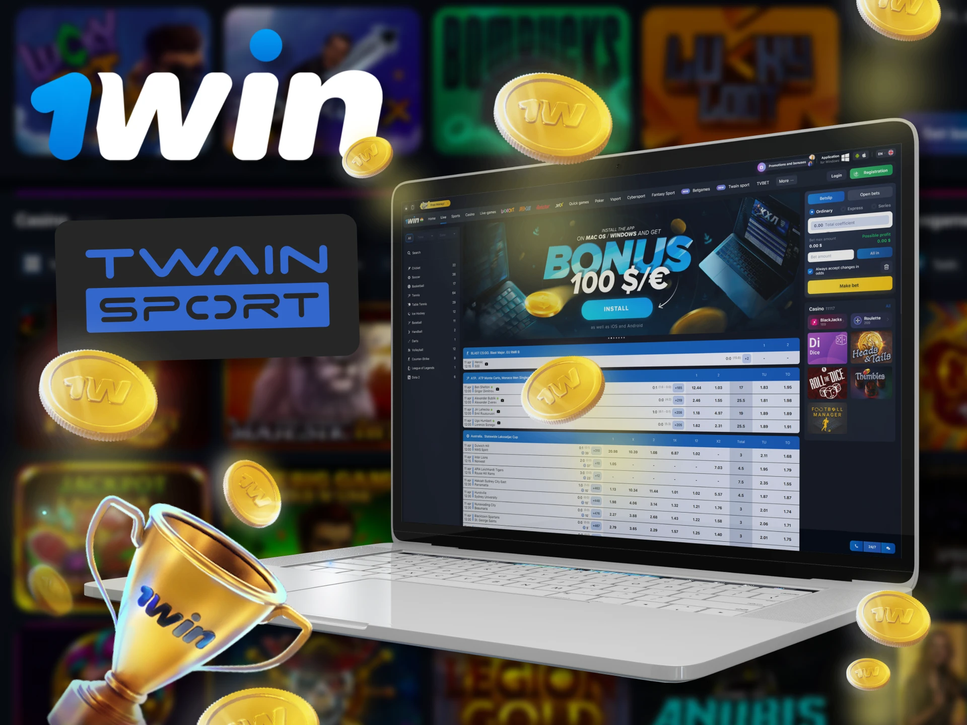 Try Twain Sports from BetGames at 1Win.