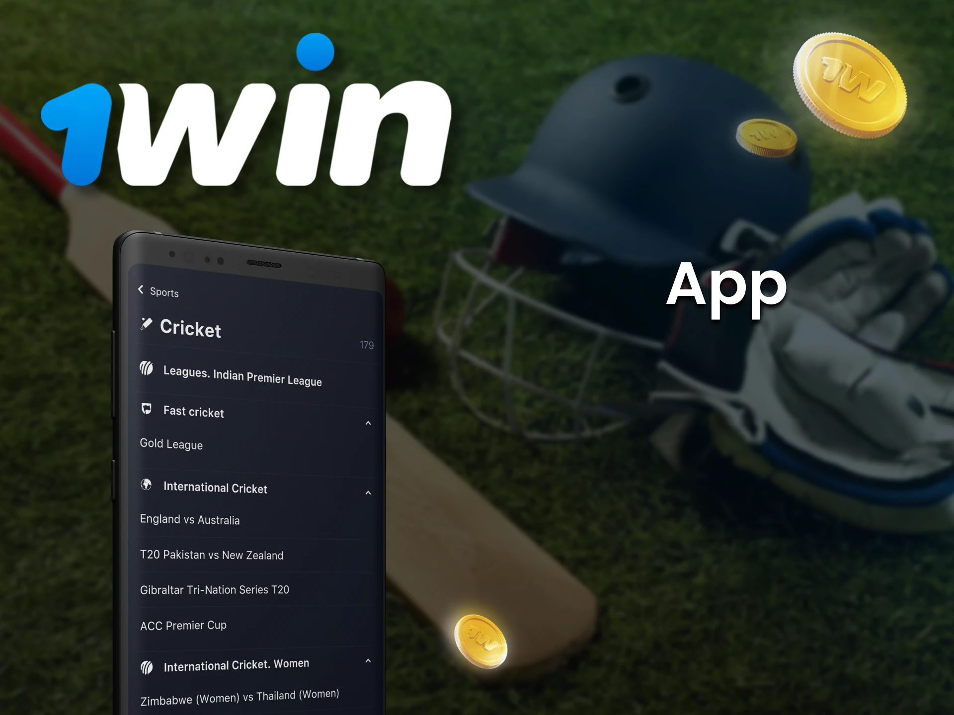Bet on cricket with the 1win app.