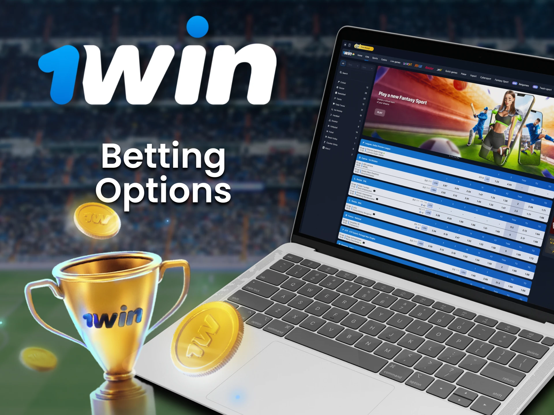 Learn about the different betting options at 1win.