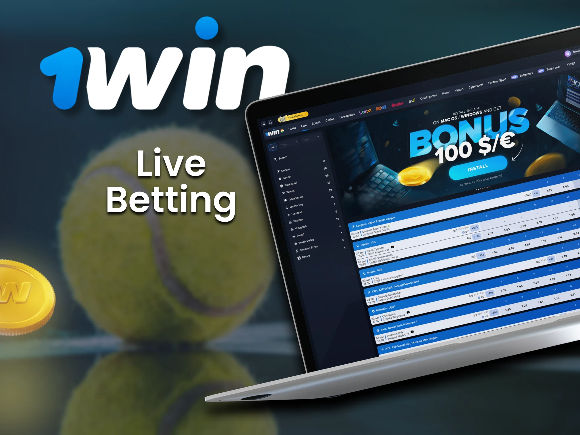 At 1win, bet on matches in the live streaming.