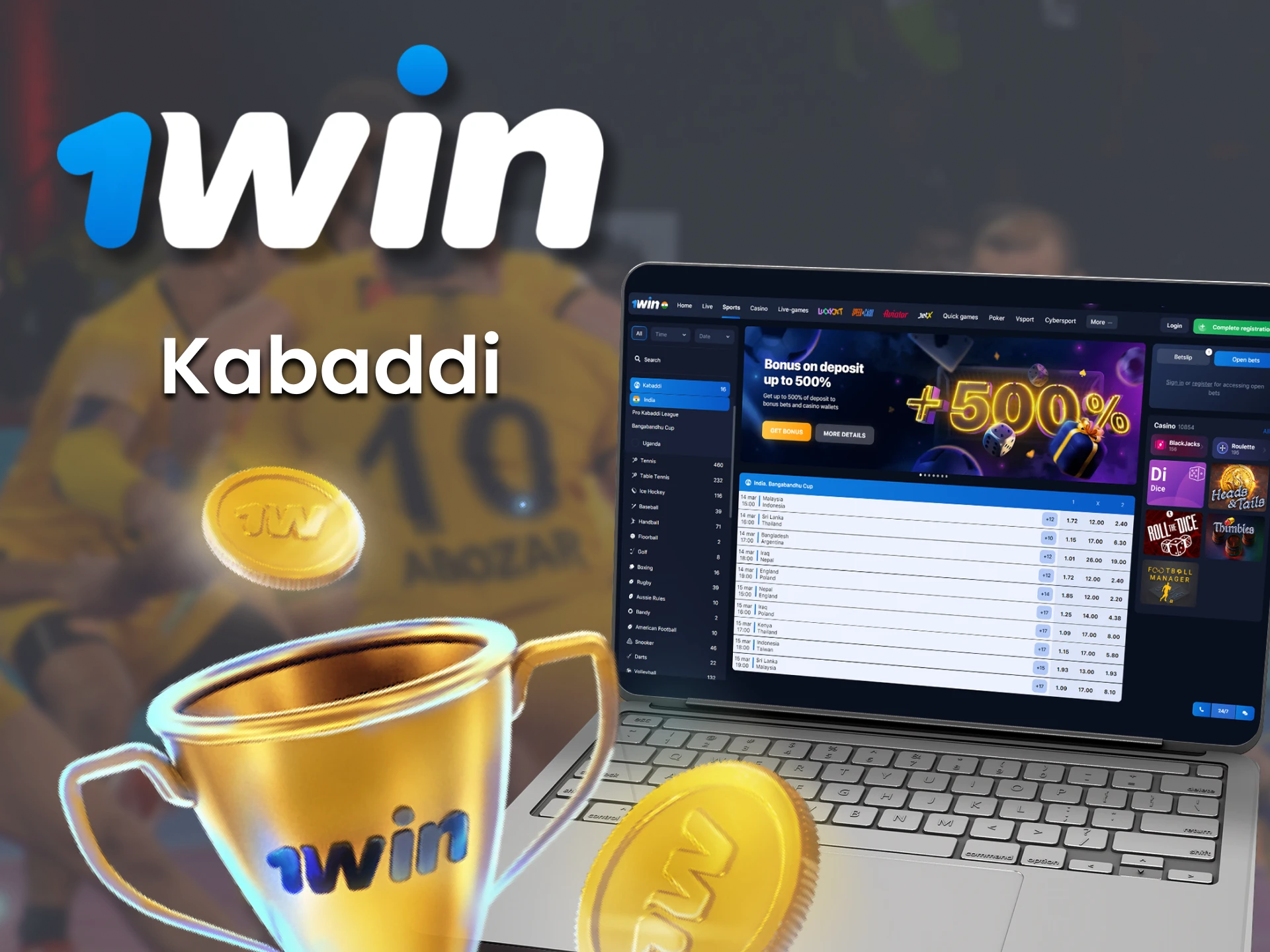 If you like kabaddi, then bet on 1win.