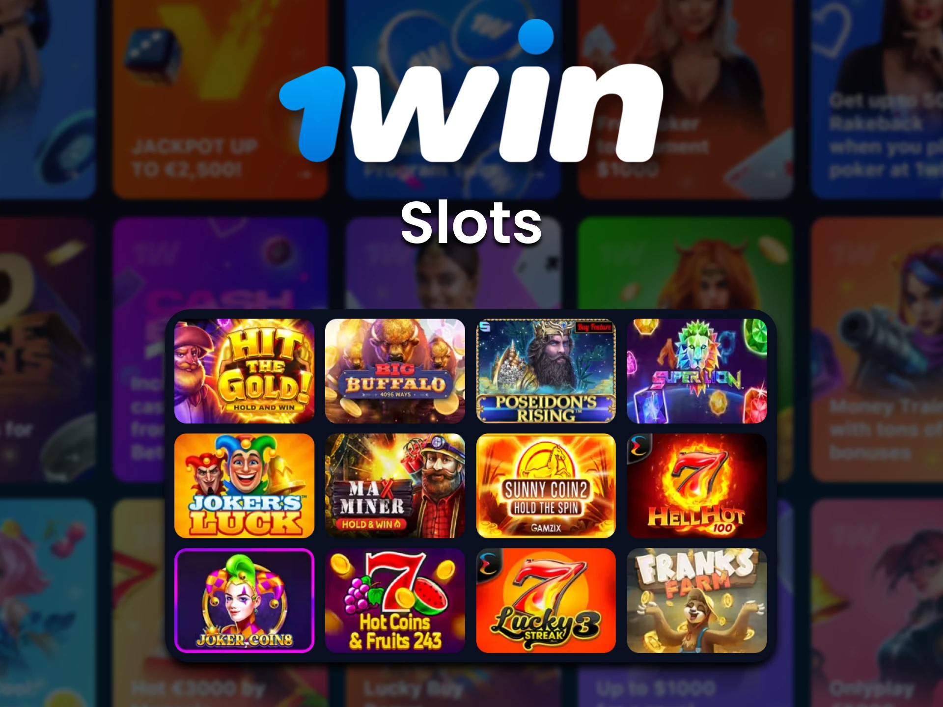 For casino games at 1win choose Slots.