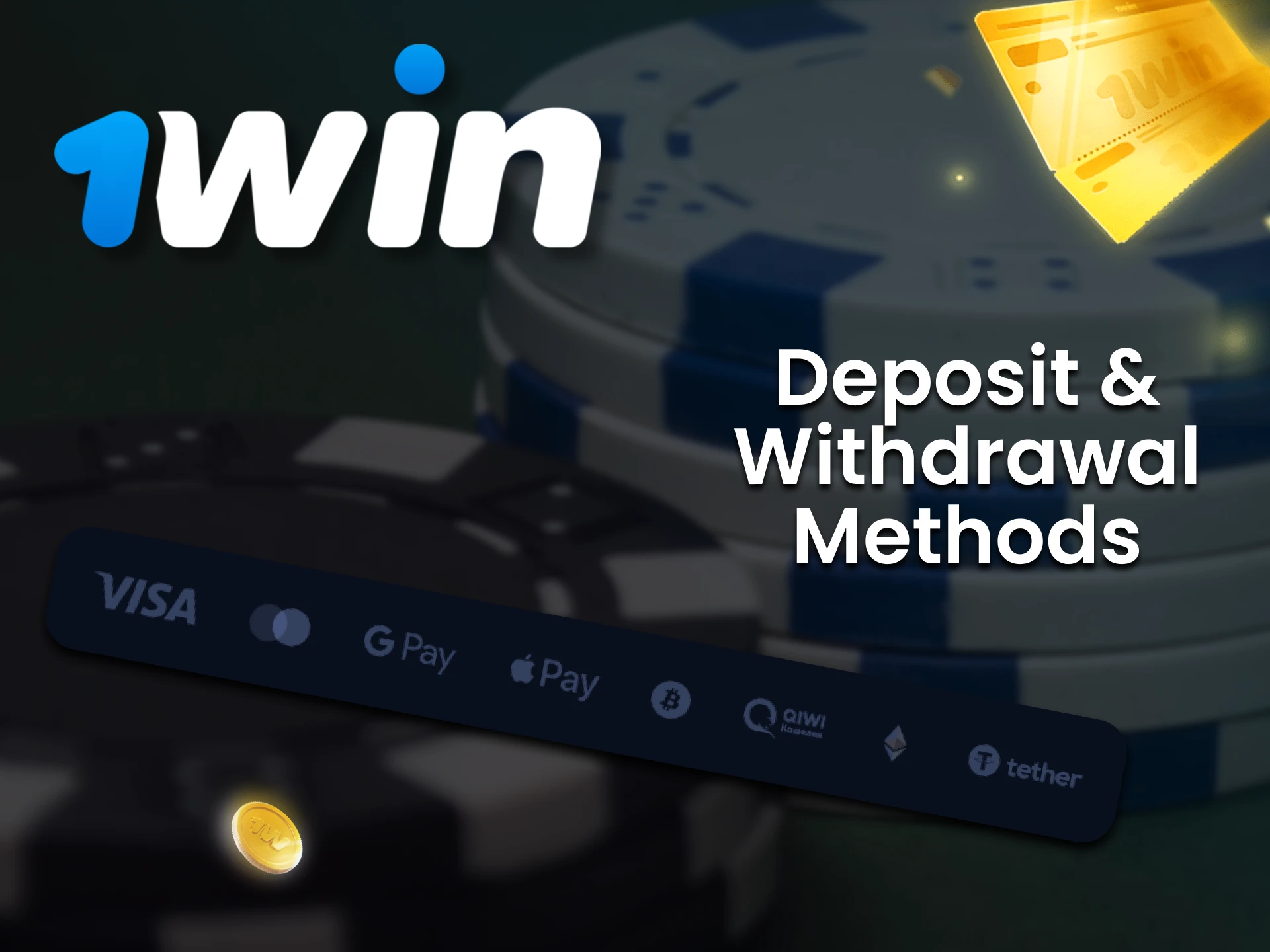 1Win Poker supports many popular payment methods in India.