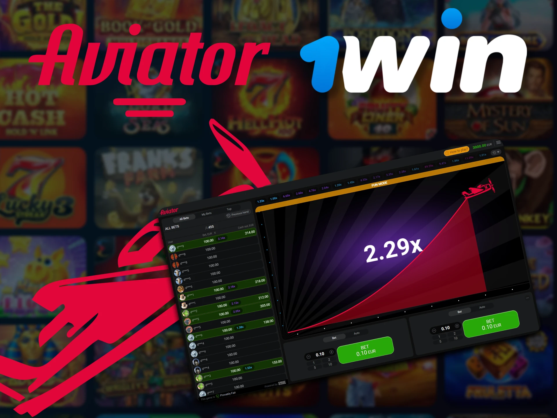 Play Aviator game at 1Win with 97% RTP.