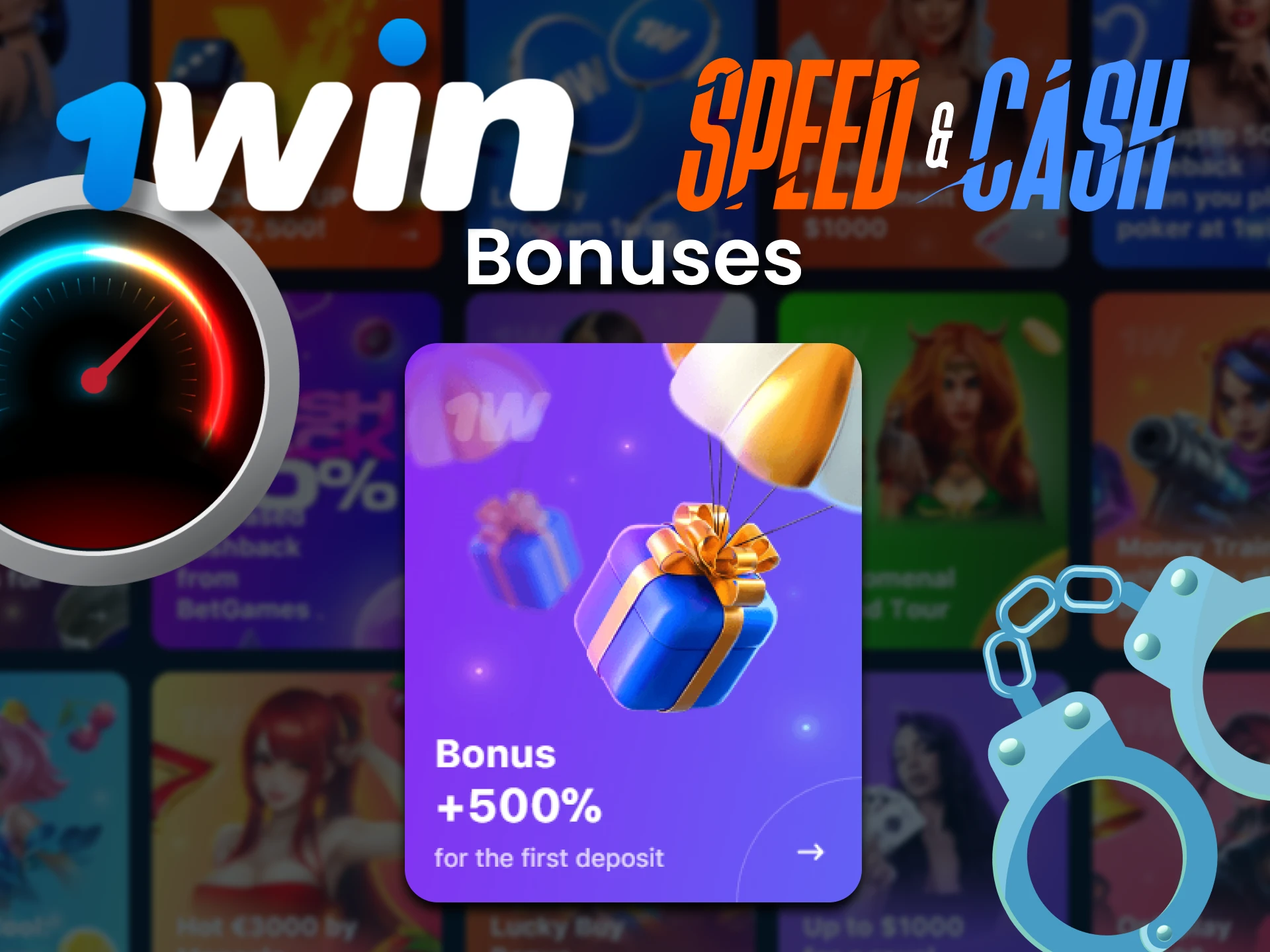 Get a +500% bonus for Speed & Cash at 1Win for the first four deposits.