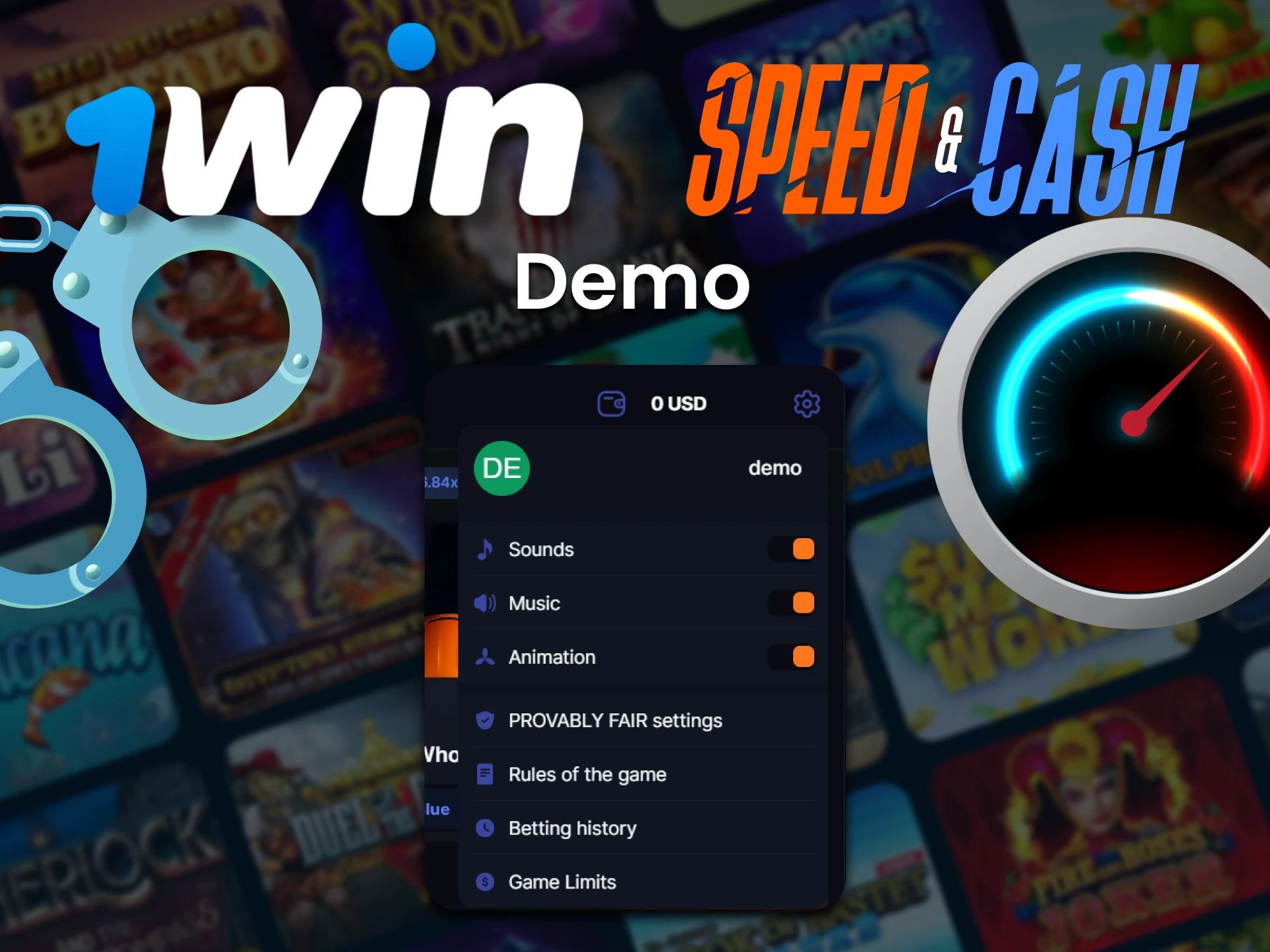 Try Speed & Cash demo version at 1Win to train your skills.