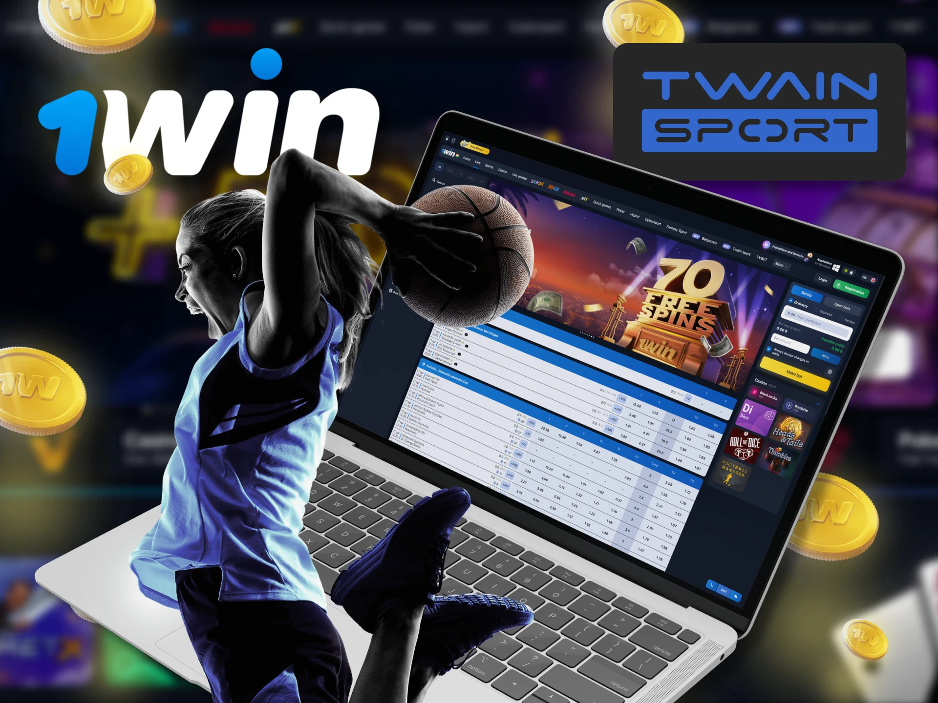 Sign up or log in to 1Win to place bets on Twain Sports.