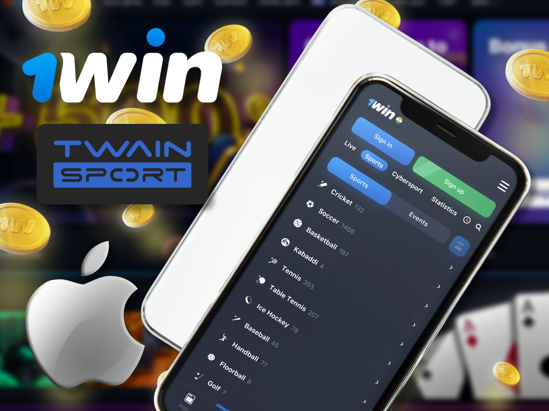 At 1Win, bet on Twain Sport right on your iOS phone.