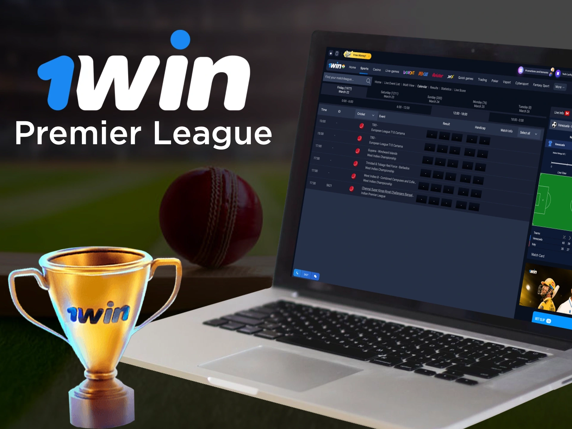 Place online bets on Indian Premier League 2024 with 1Win in India.