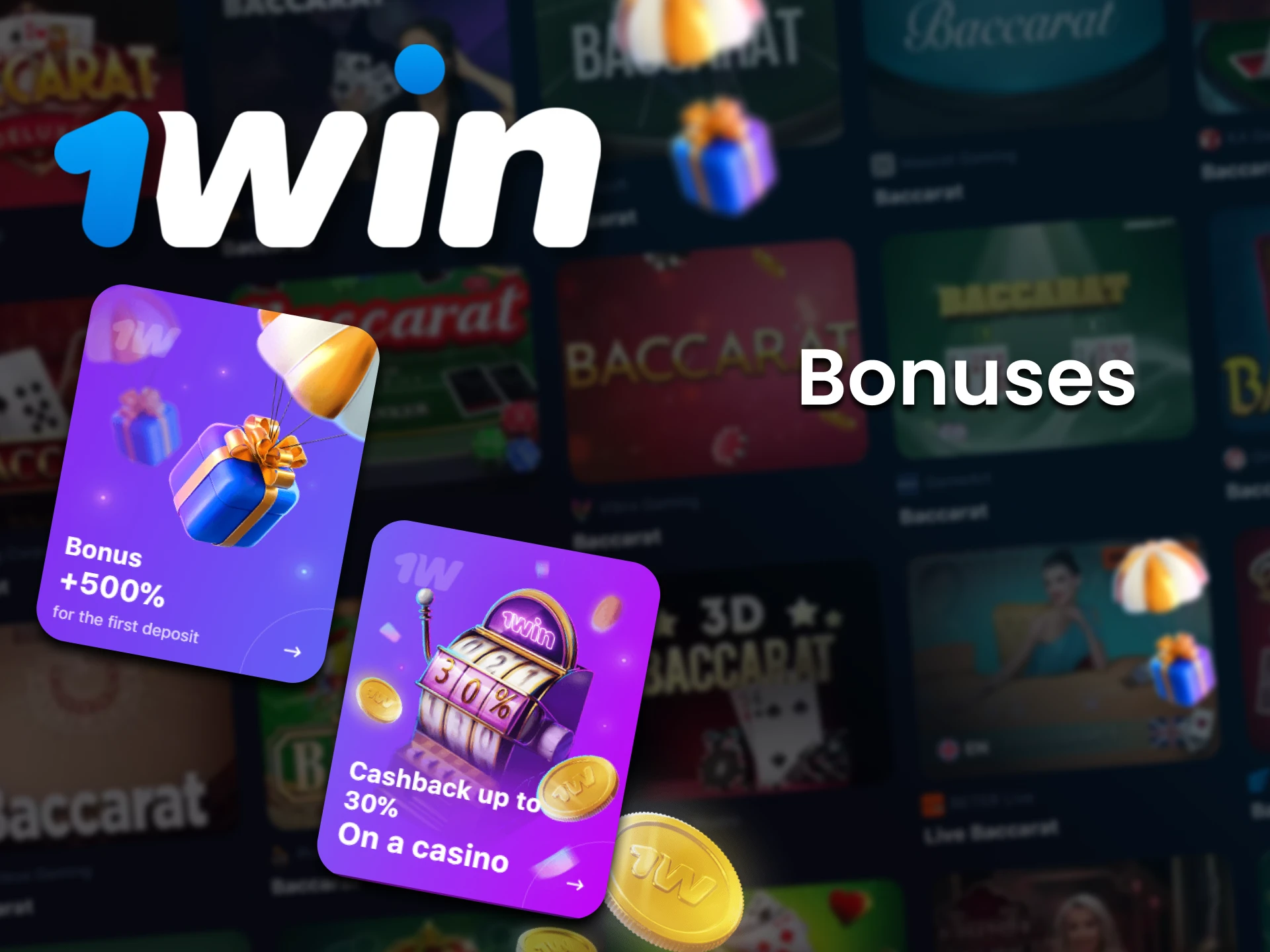 Get bonuses from 1win for playing Baccarat.