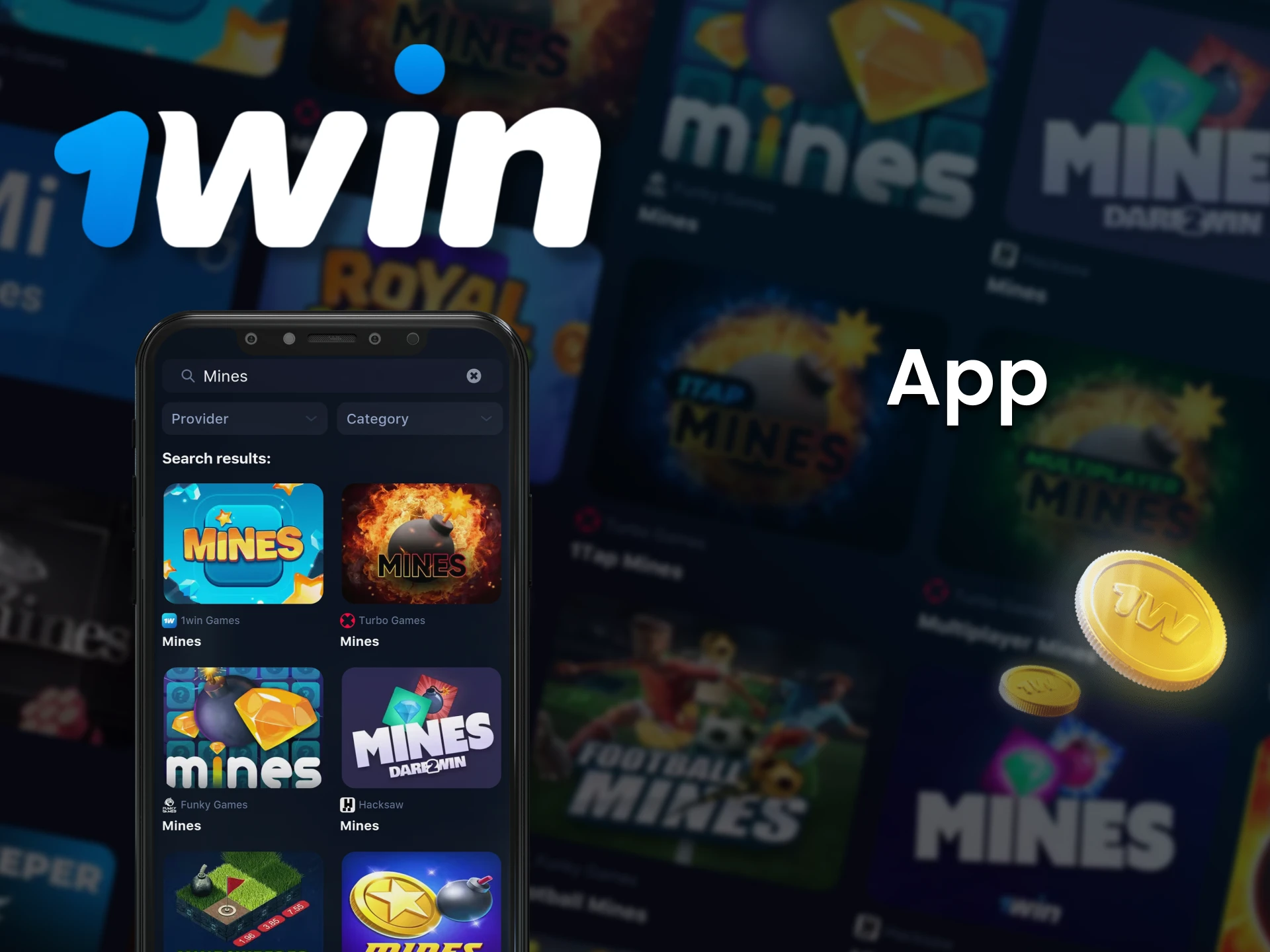 Use your smartphone to play Mines in the 1win application.