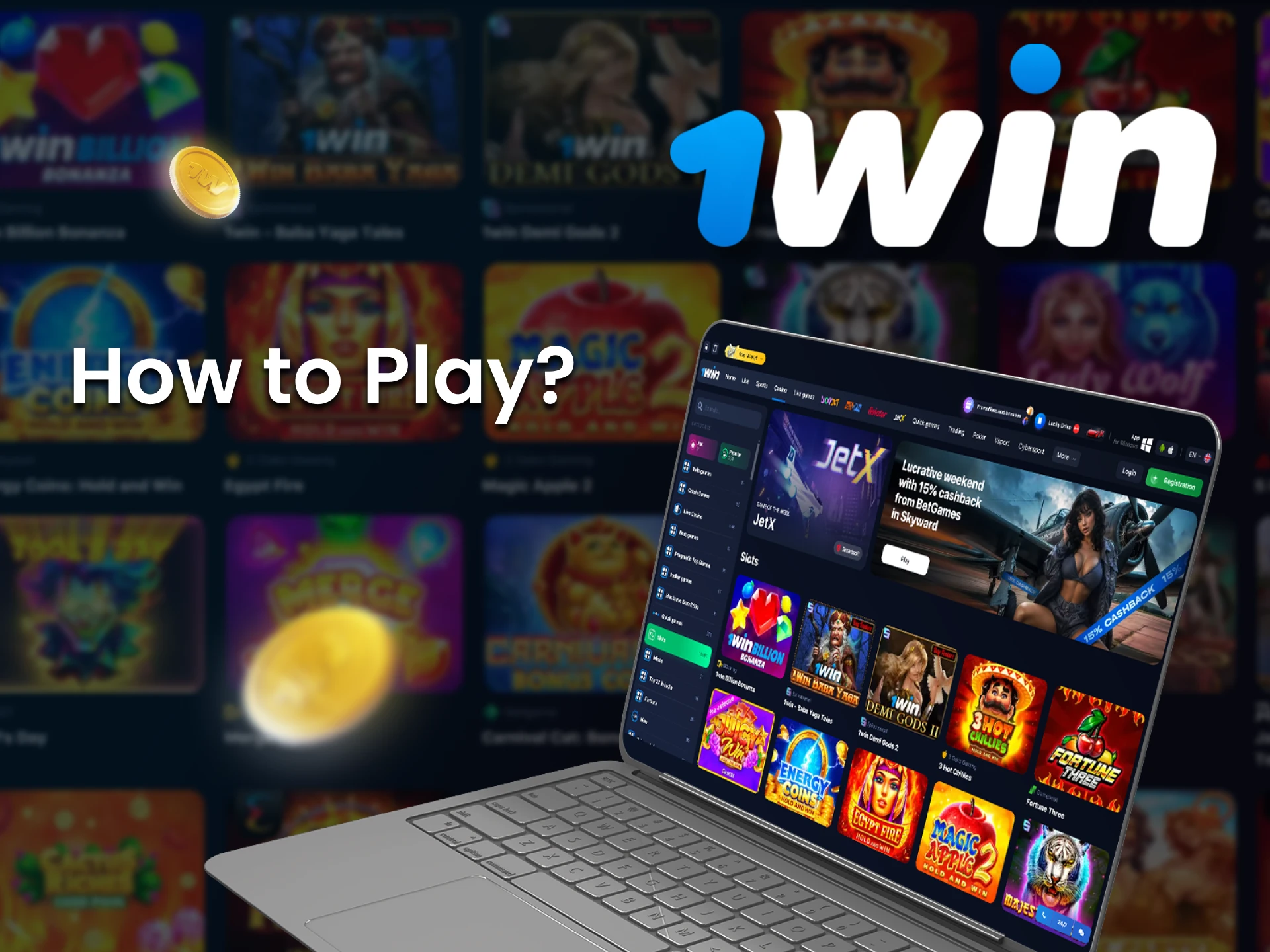 Find the slot in the 1win casino section.